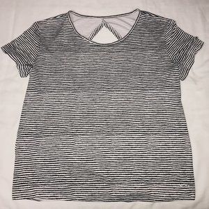 Athletic Striped Shirt with Cutout Back